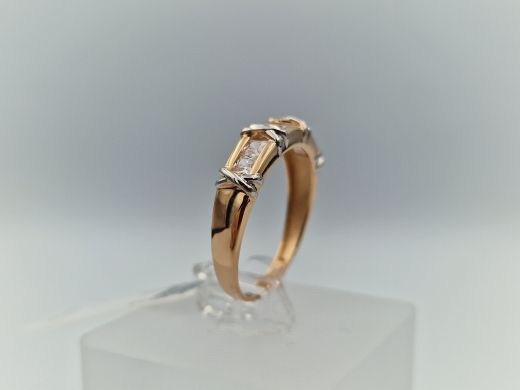 Zelta gredzens ar cirkoniju, 2.3 g, izm. 19