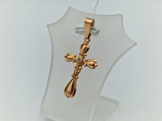 Золотой кулон с цирконом, 1.24 г