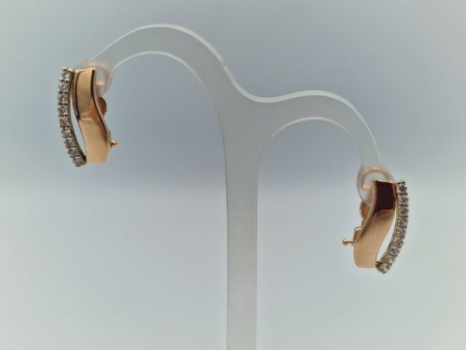 Золотые серьги с цирконом, 3.46 г