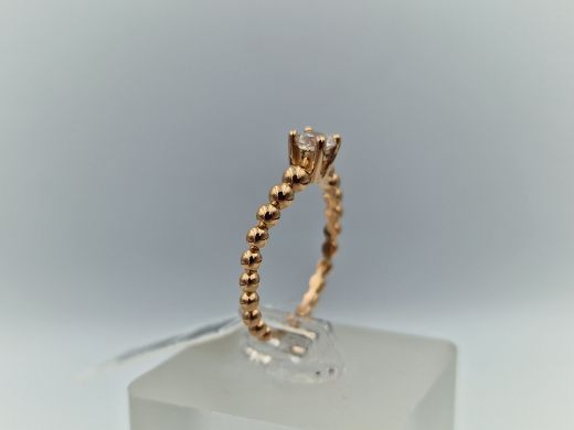 Zelta gredzens ar cirkoniju, 2.5 g, izm. 18