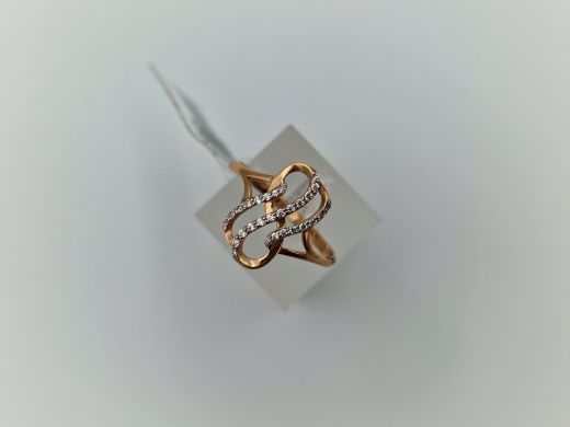 Zelta gredzens ar cirkoniju, 1.42 g, izm. 17