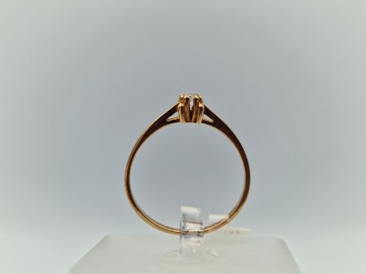 Zelta gredzens ar cirkoniju, 1.21 g, izm. 17.5