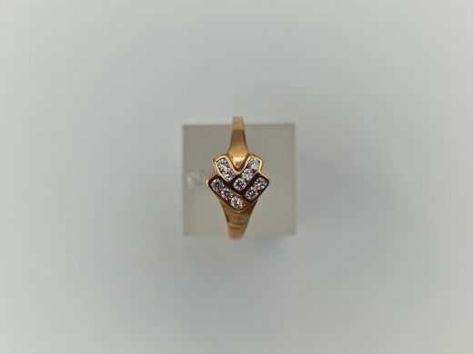 Золотое кольцо с цирконом, 2 г, разм. 17.5