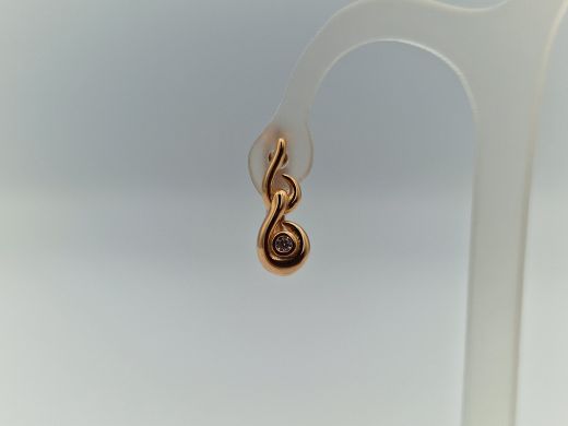 Zelta auskari ar cirkoniju, 1.74 g