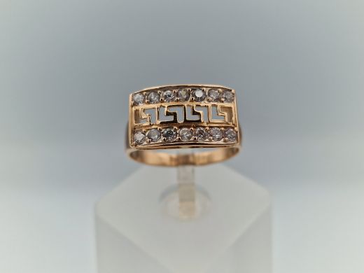 Zelta gredzens ar cirkoniju, 3.82 g, izm. 18