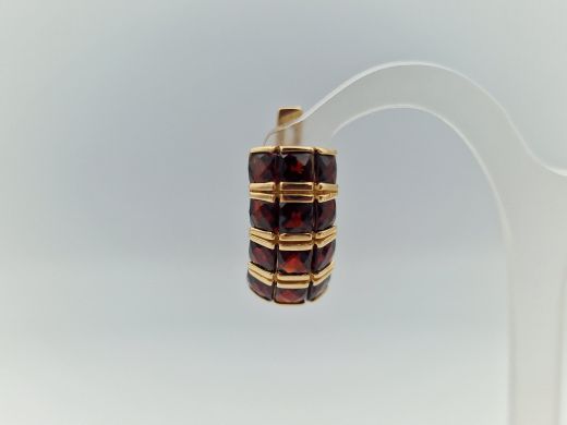 Золотые серьги с гранатом, 5.42 г