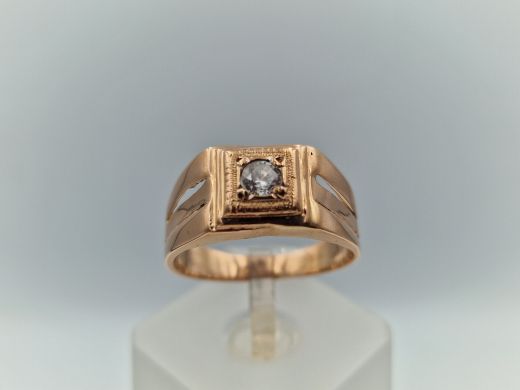 Zelta gredzens ar cirkoniju, 4.96 g, izm. 19.5