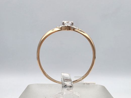 Zelta gredzens ar cirkoniju, 1.23 g, izm. 19