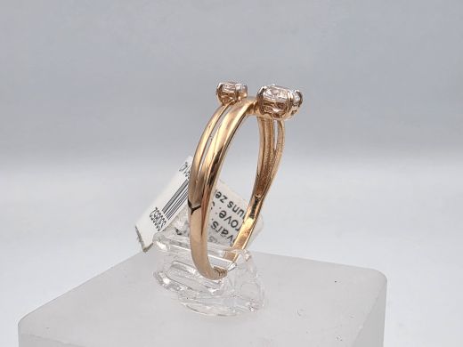 Zelta gredzens ar cirkoniju, 1.46 g, izm. 16.5