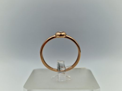Zelta gredzens ar cirkoniju, 0.96 g, izm. 16