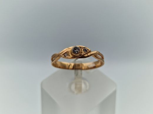 Zelta gredzens ar cirkoniju, 2.2 g, izm. 18.5