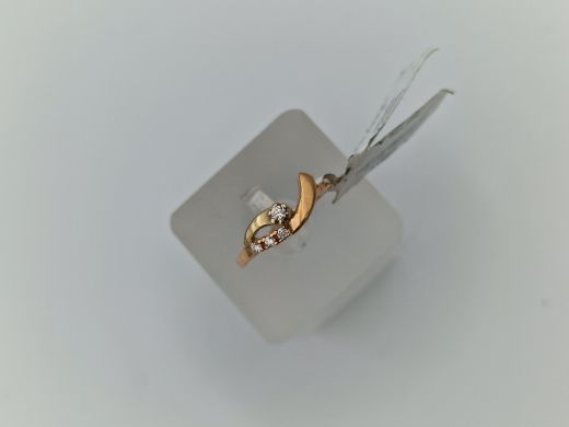 Золотое кольцо с бриллиантом, 1.86 г, разм. 17.5