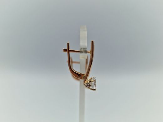 Золотые серьги с цирконом, 2.39 г