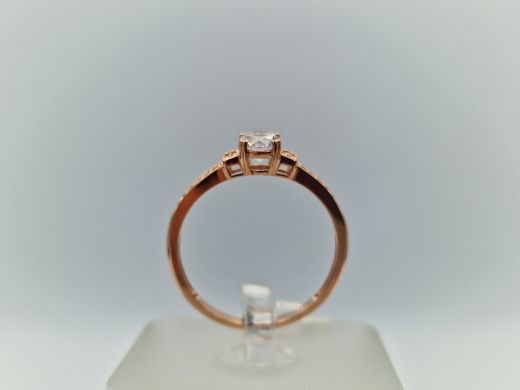 Zelta gredzens ar cirkoniju, 1.72 g, izm. 18