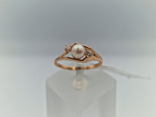 Zelta gredzens ar cirkoniju, 2.32 g, izm. 19