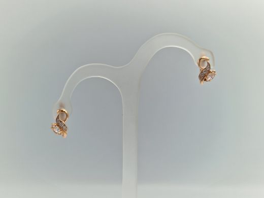 Золотые серьги с цирконом, 2.4 г