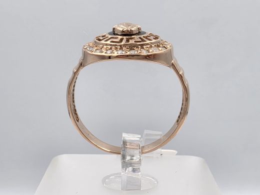 Gold ring with zircon, 3.96 g, size 18.5