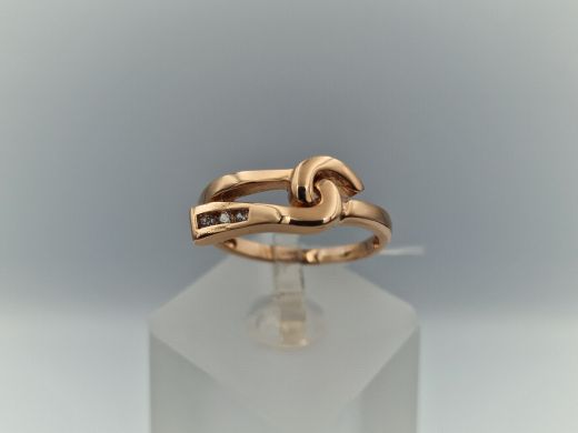 Zelta gredzens ar cirkoniju, 2.78 g, izm. 17.5