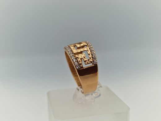 Zelta gredzens ar cirkoniju, 3.04 g, izm. 18