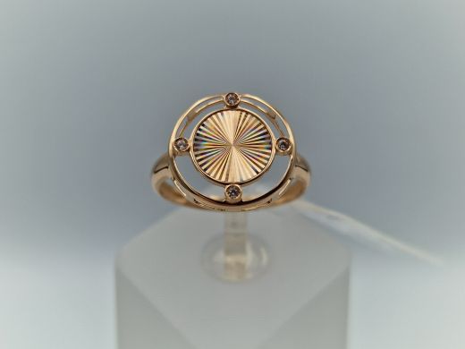 Zelta gredzens ar cirkoniju, 1.85 g, izm. 17.5