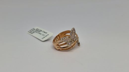 Zelta gredzens ar cirkoniju, 5.4 g, izm. 15.5