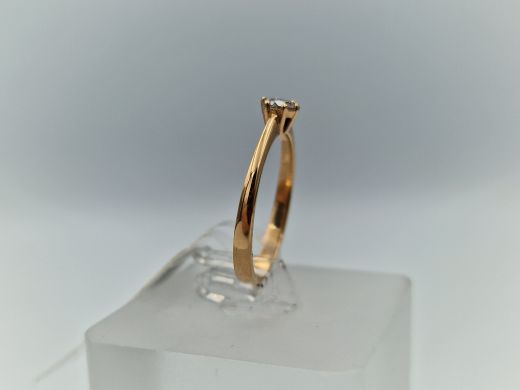 Zelta gredzens ar cirkoniju, 1.62 g, izm. 16.5