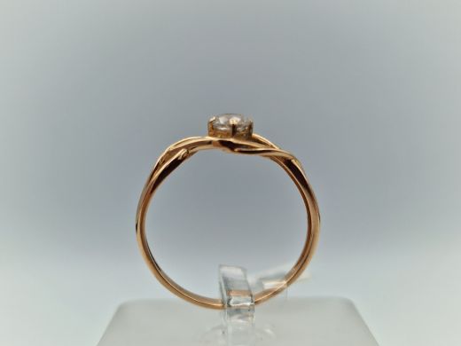 Zelta gredzens ar cirkoniju, 1.74 g, izm. 19