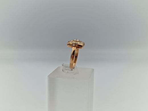 Золотое кольцо с цирконом, 3.8 г, разм. 18