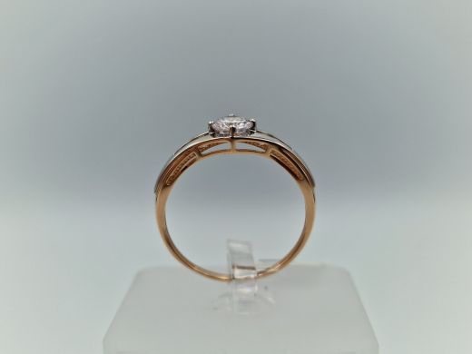 Zelta gredzens ar cirkoniju, 1.65 g, izm. 19