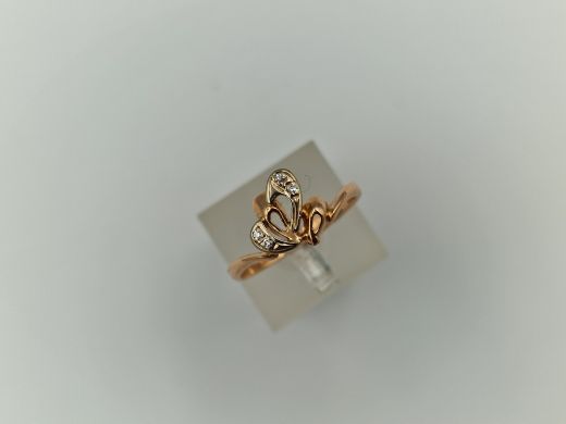 Zelta gredzens ar cirkoniju, 2.02 g, izm. 17.5