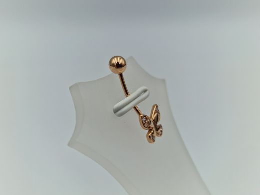 Золотой пирсинг с цирконом, 1.00 г