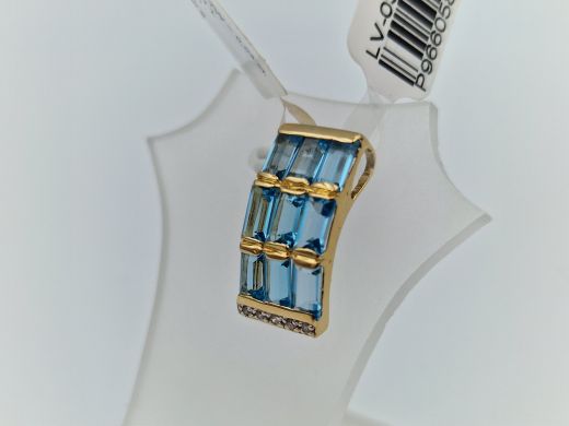 Золотой кулон с топазом, 2.3 г