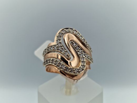 Zelta gredzens ar cirkoniju, 5.13 g, izm. 18