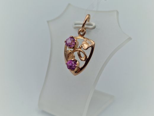 Золотой кулон с цирконом, 1.92 г