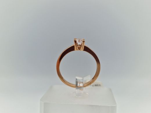 Zelta gredzens ar cirkoniju, 2.02 g, izm. 16.5