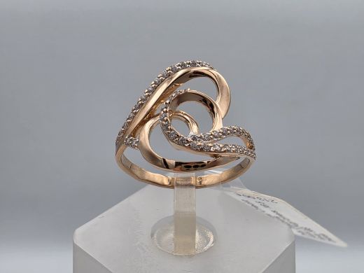 Золотое кольцо с цирконом, 2.24 г, разм. 16.5