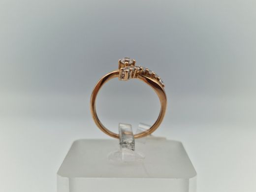 Zelta gredzens ar cirkoniju, 1.77 g, izm. 16.2