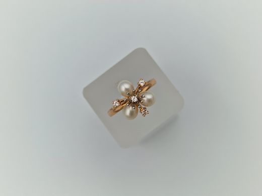 Zelta gredzens ar cirkoniju, 3.72 g, izm. 18