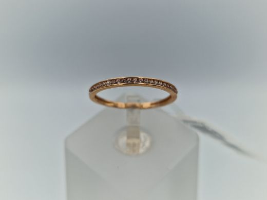 Zelta gredzens ar cirkoniju, 0.84 g, izm. 16.5