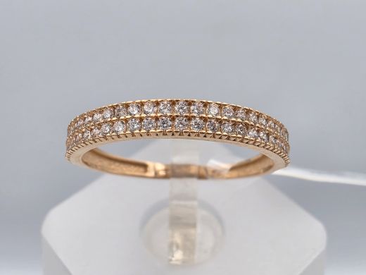 Gold ring with zircon, 1.36 g, size 17.5
