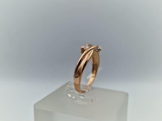 Zelta gredzens ar cirkoniju, 2 g, izm. 16.5