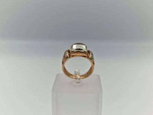 Золотое кольцо с цирконом, 6.3 г, разм. 18