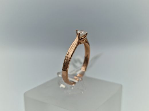 Zelta gredzens ar briljantu, 1.68 g, izm. 16.5