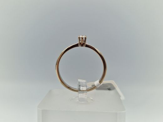 Zelta gredzens ar briljantiem, 1.16 g, izm. 17