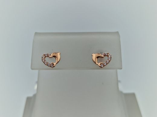 Zelta auskari ar cirkoniju, 0.46 g