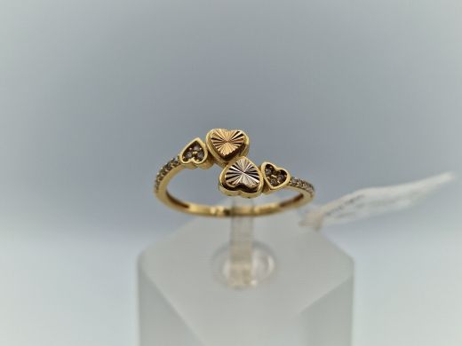 Zelta gredzens ar cirkoniju, 1.65 g, izm. 18