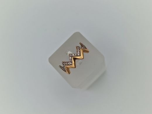 Zelta gredzens ar cirkoniju, 2.94 g, izm. 18.5