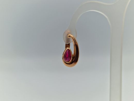 Золотые серьги с кораллом, 3.63 г