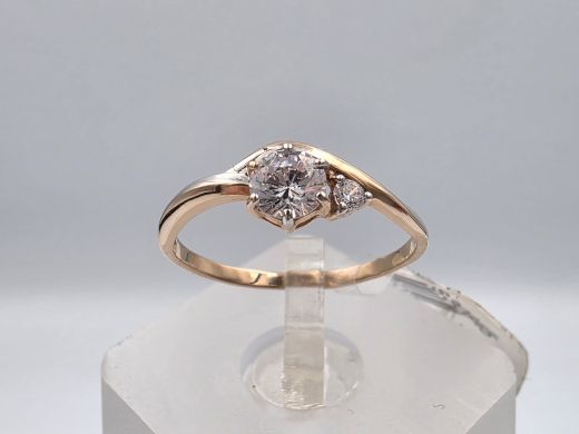 Zelta gredzens ar cirkoniju, 1.27 g, izm. 16.5