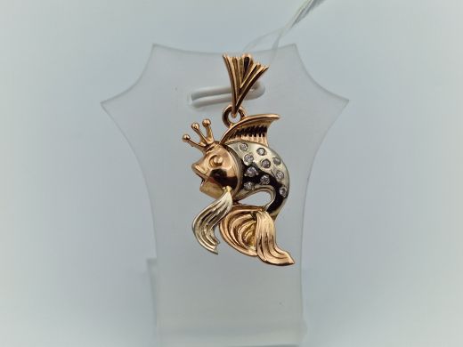 Золотой кулон с цирконом, 3.05 г